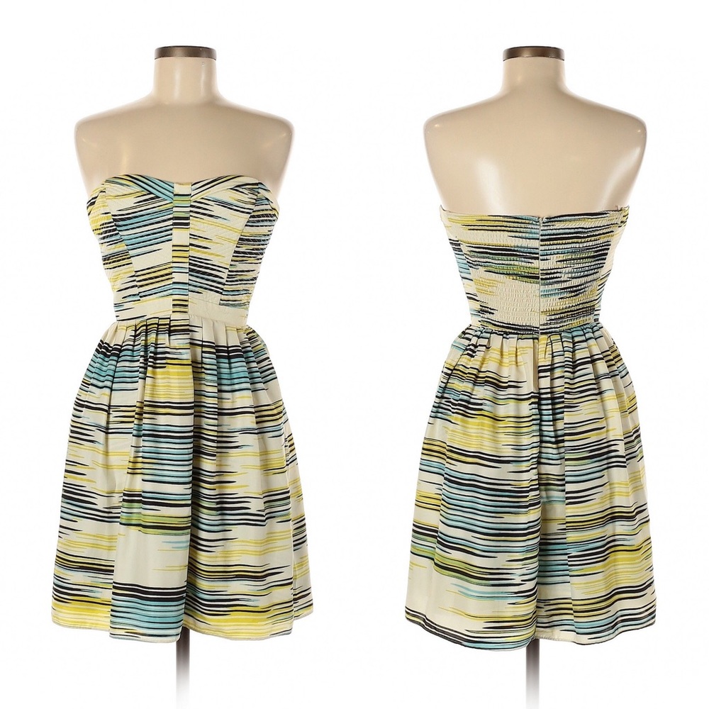 Devlin Strapless Sweetheart Stripe Dress